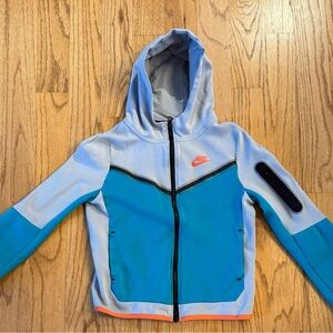 Nike Kids' Blue and Gray Zip-Up Hoodie
